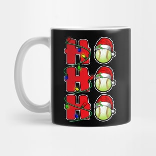 Ho Ho Ho Santa Hat Softball Ball Christmas Funny Men Women Mug